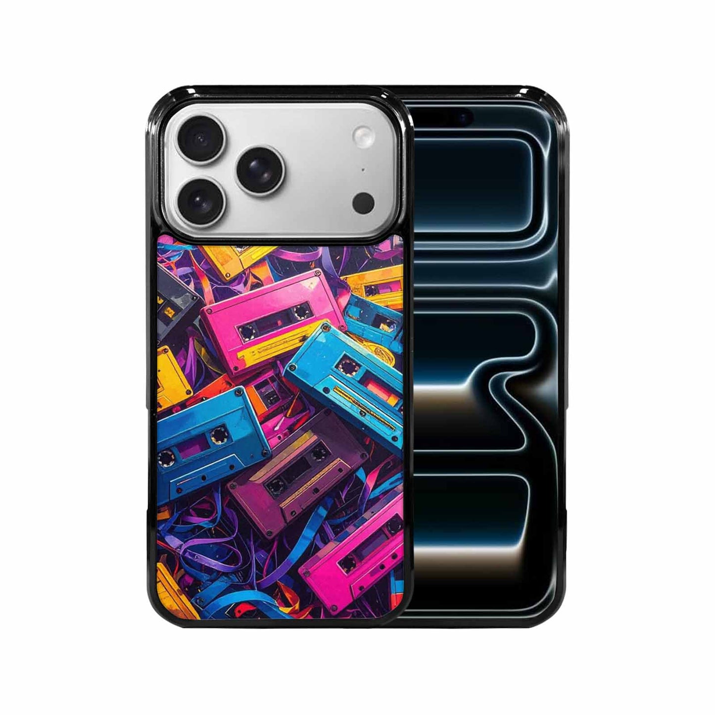 iPhone 17 Pro Max Case — Retro Cassette Tape Pattern Retro Vintage, Personalized Phone Case