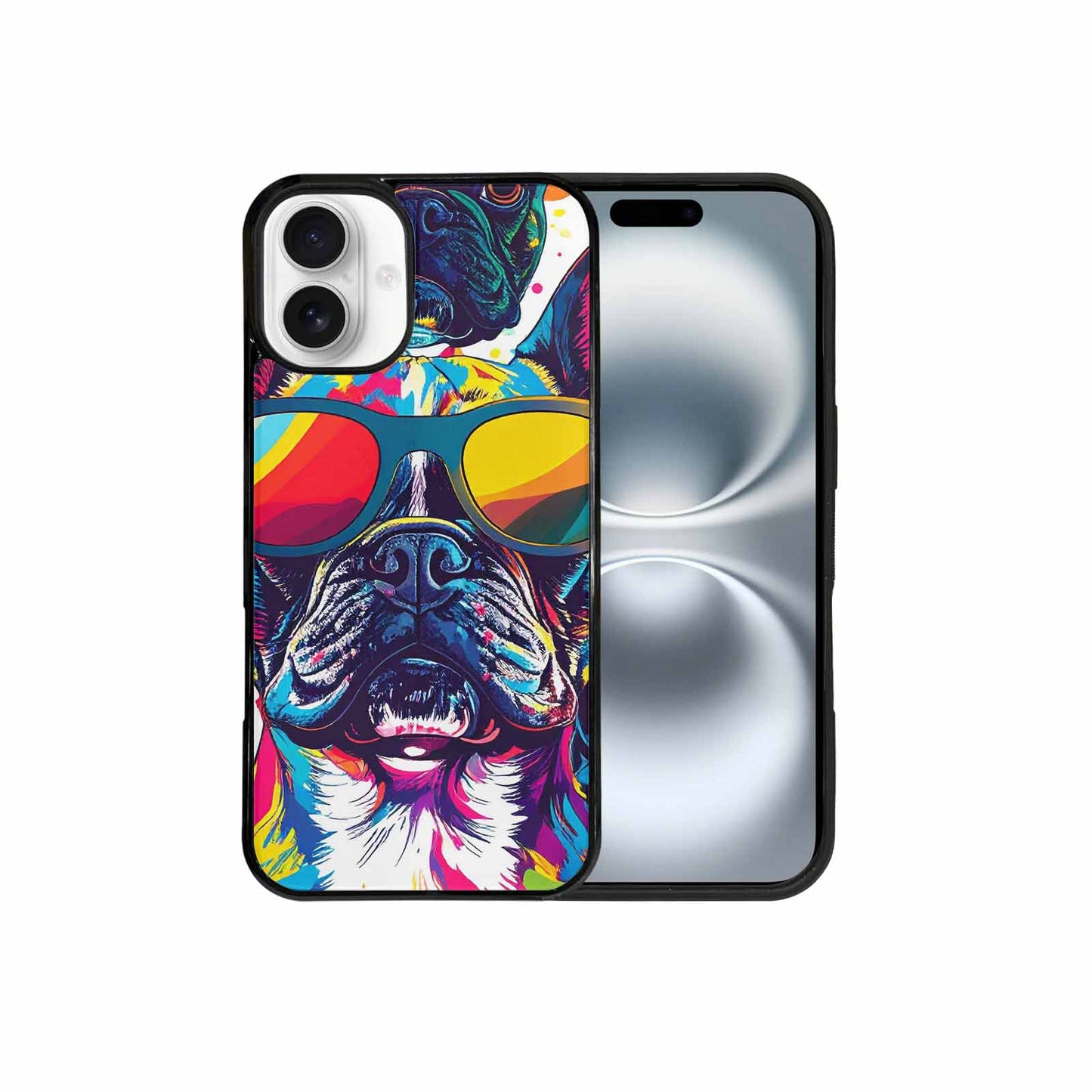 iPhone 16 Plus Case — French Bulldog Pop Art Pattern, Custom Phone Case