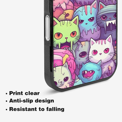 iPhone 16 Plus Case — Pastel Gore Cat Character Pattern Hundreds, Custom Printed Phone Case