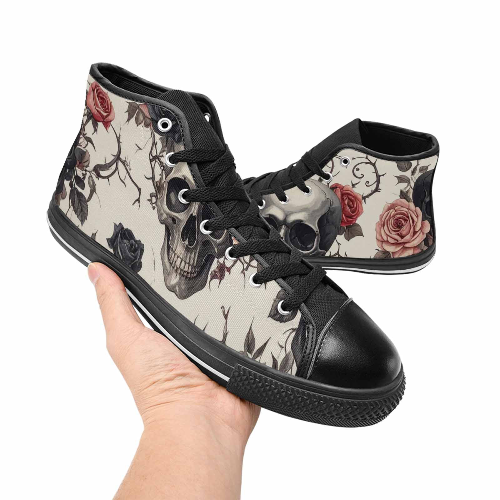 MEN'S Skulls - Roses High Top Canvas Surreal Shoes