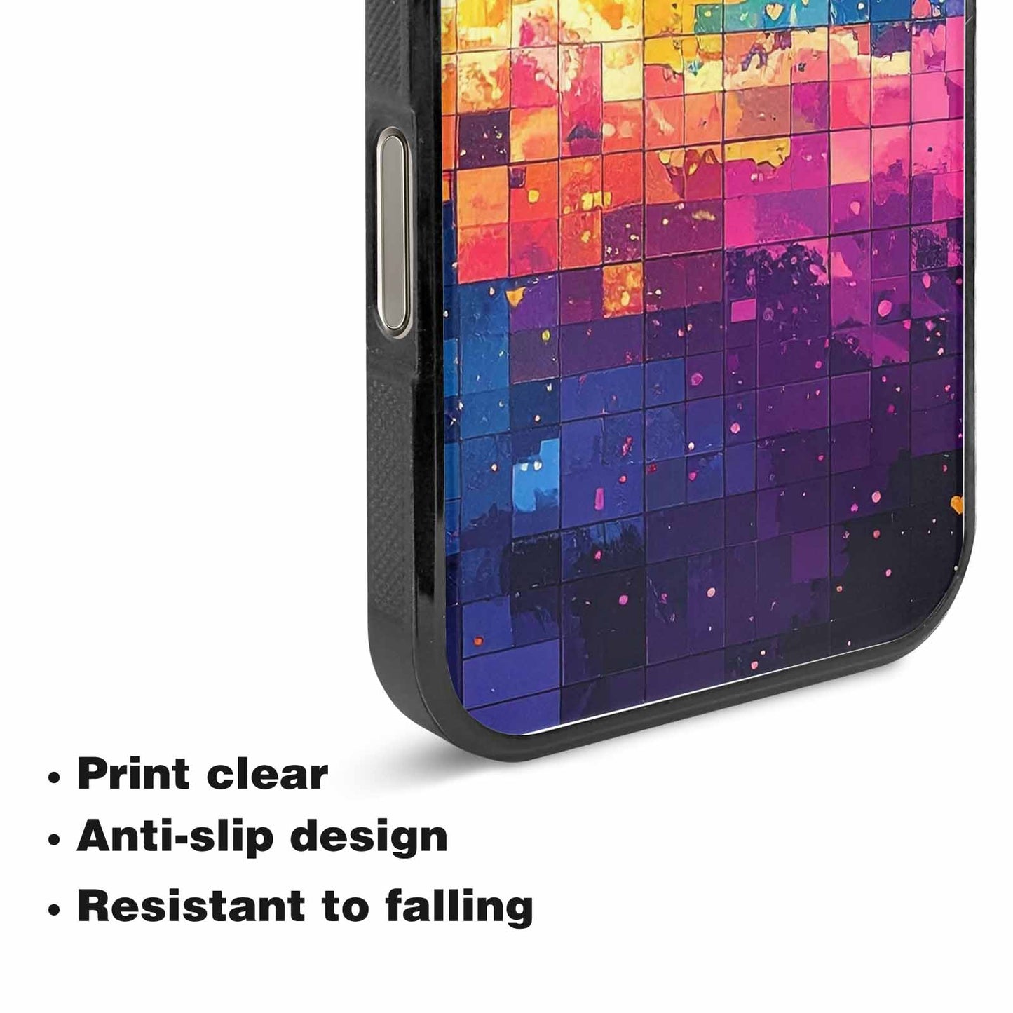 iPhone 15 Pro Max Case — Pixel Art 8 Bit Burst Pattern, Custom Print Case Cover