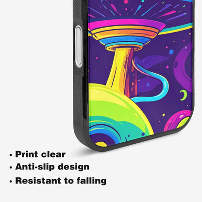 iPhone 16 Case — Alien Ufo Cartoon Art Pattern Groovy, Custom Designed Case Cover