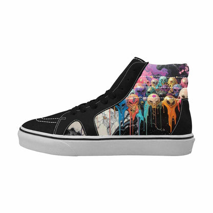 MEN'S Aliens  Marble Melting High Top Canvas Neon Fantasy Custom Shoes