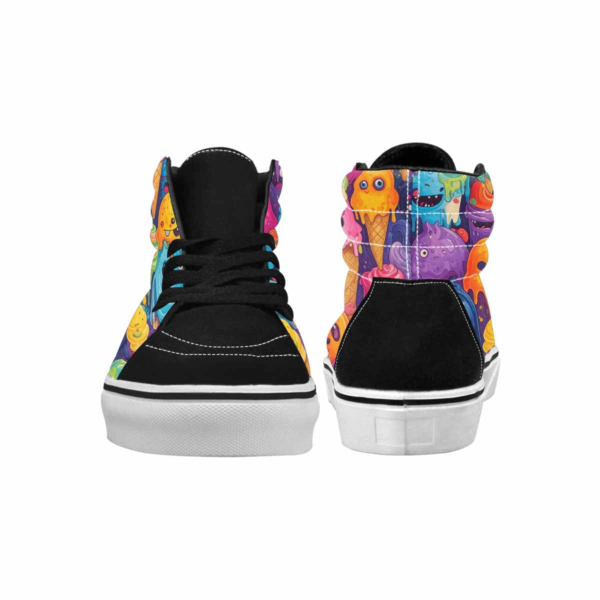 MEN'S Melting Ice Cream Monster High Top Canvas Grunge Shoes