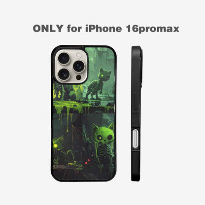 iPhone 16 Pro Max Case — Toxic Melting Skeleton Cats Small Toxic, Custom Phone Case