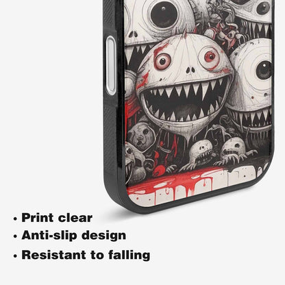 iPhone 16 Case — Multi Eye Monster Black Red Ink, Original Design Phone Case
