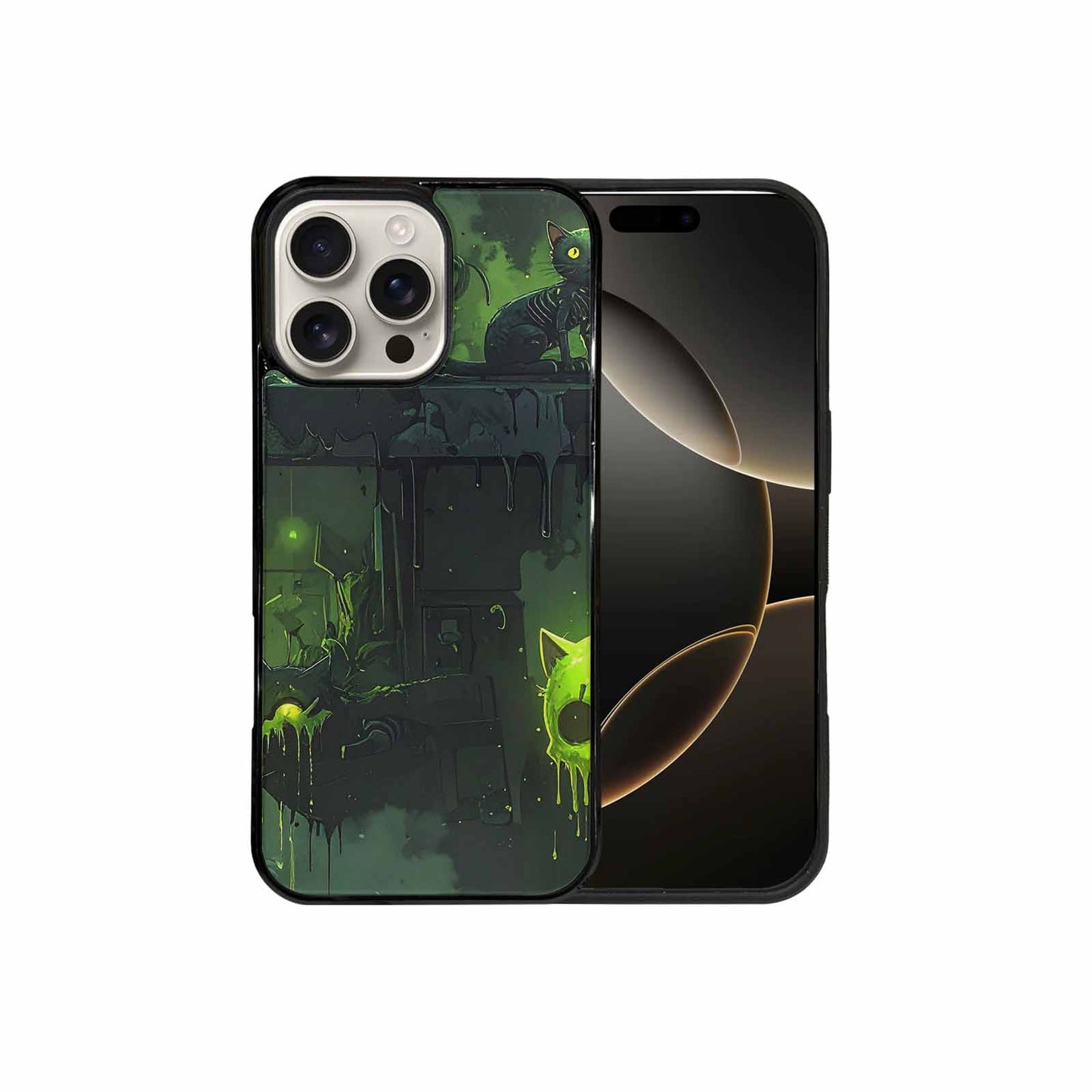 iPhone 16 Pro Max Case — Toxic Melting Skeleton Cats Small Toxic, Personalized Phone Case