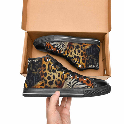 MEN'S Animal Print High Top Canvas Vivid Custom Sneakers