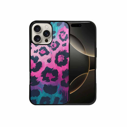 iPhone 16 Pro Max Case — Leopard Neon Pink Teal Airbrush, Custom Phone Case