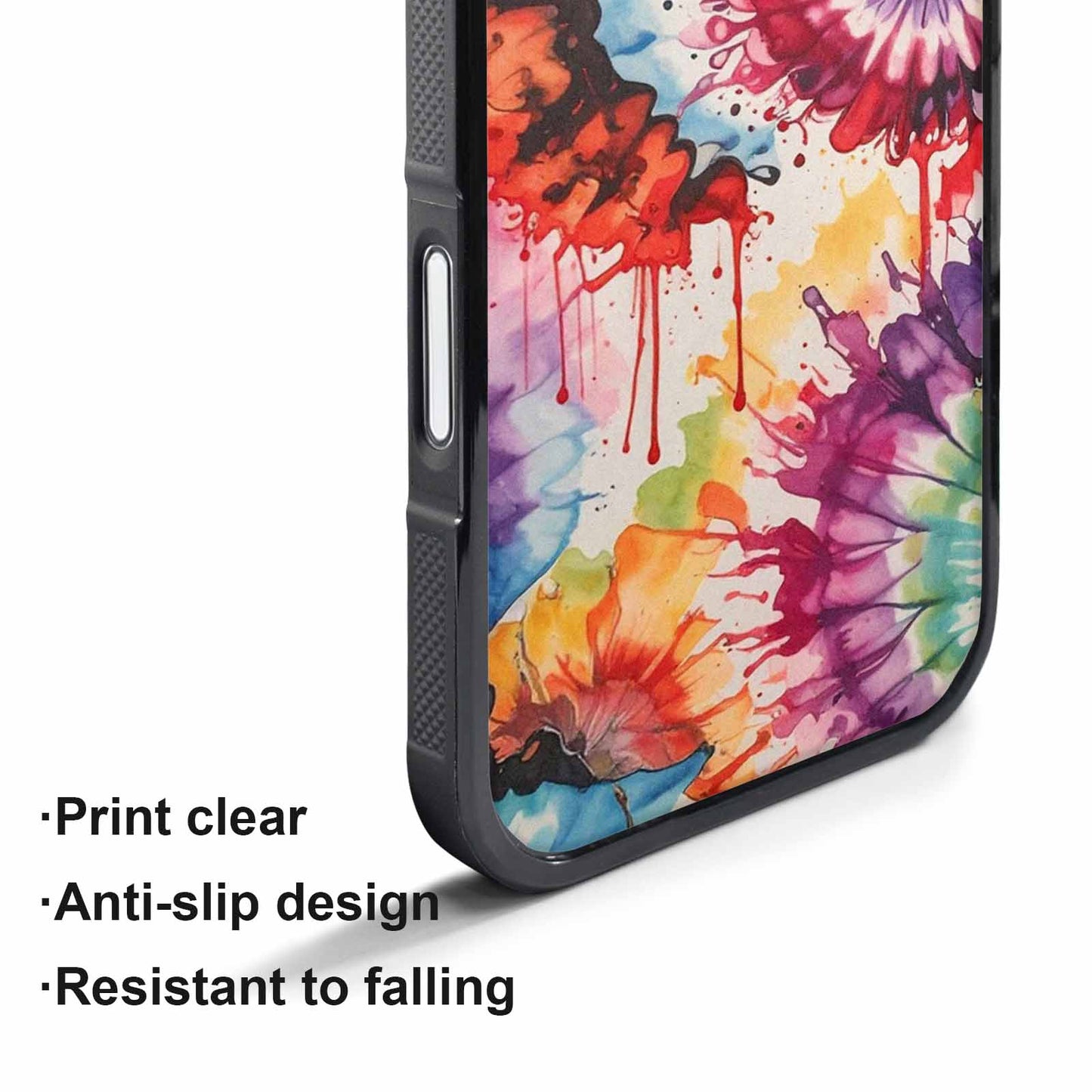 iPhone 17 Pro Max Case — Tie Dye Swirls Black Tie Dye, Personalized Phone Case