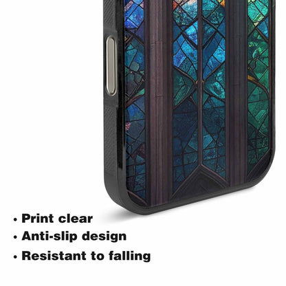 iPhone 16 Pro Case — Stained Glass Window Pattern Seamless Repeat, Customized Protective Case