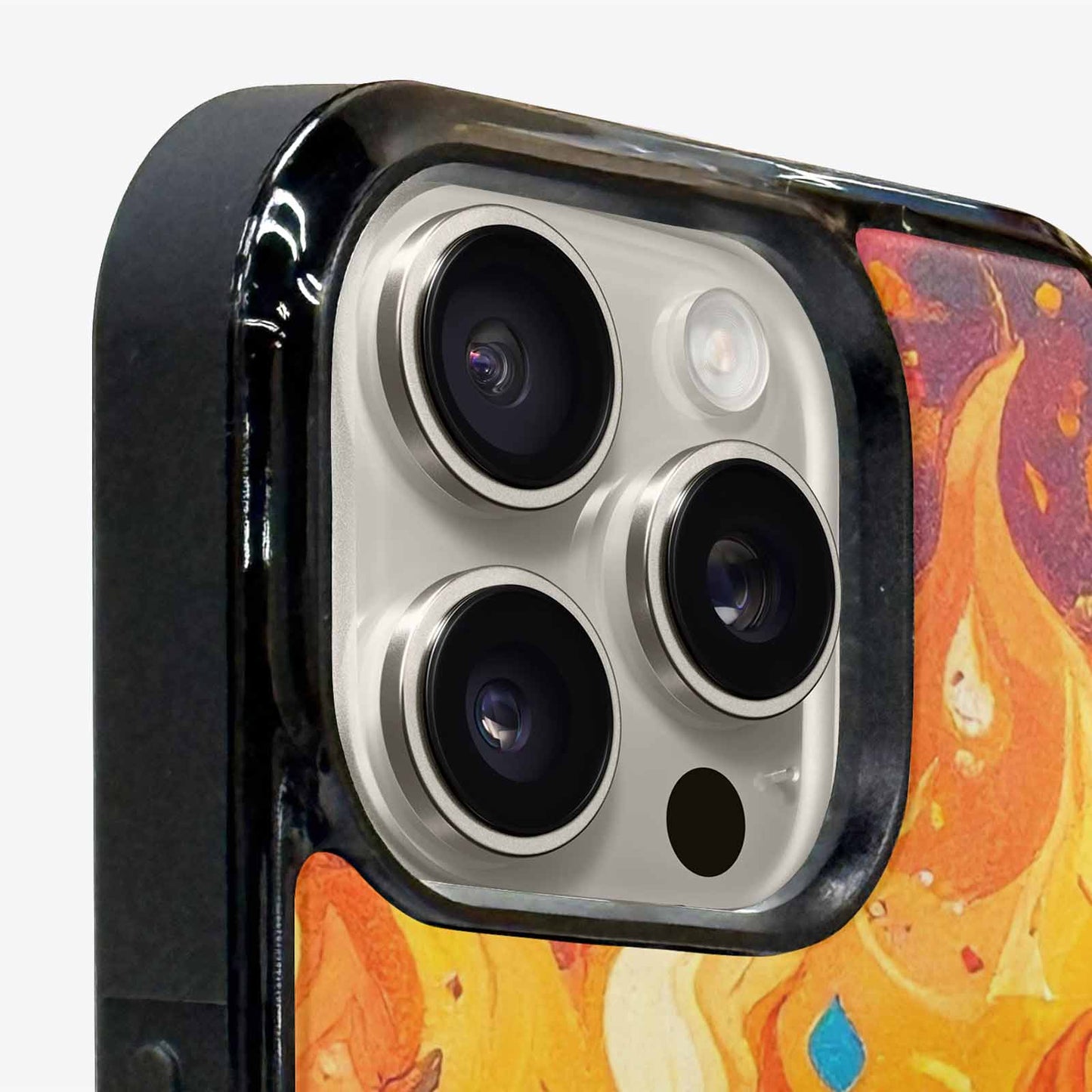 iPhone 16 Pro Max Case — Flame Burst Full Color Vibrant Flame, Custom Art Phone Cover