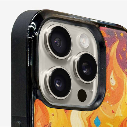iPhone 16 Pro Max Case — Flame Burst Full Color Vibrant Flame, Custom Art Phone Cover