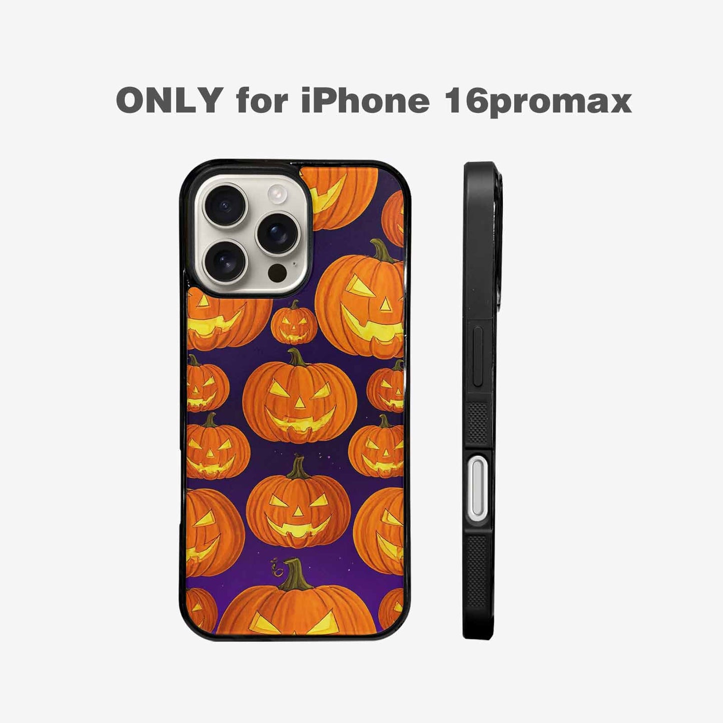 iPhone 16 Pro Max Case — Halloween Jackolantern Purple Sky Custom, Custom Phone Case