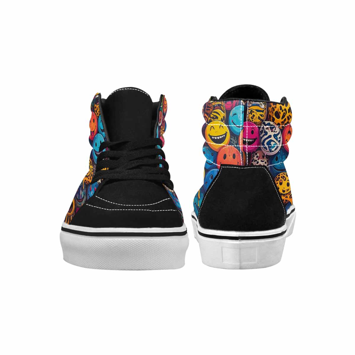 MEN'S Smiley Faces High Top Canvas Grunge Shoes