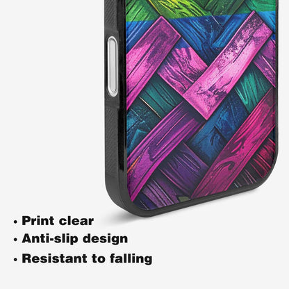 iPhone 16 Plus Case — Polysexual Flag Color Theme Small Rainbow, Custom Made Phone Cover