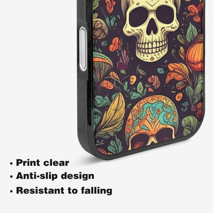 iPhone 16 Plus Case — Mushrooms And Skulls, Custom Printed Phone Case