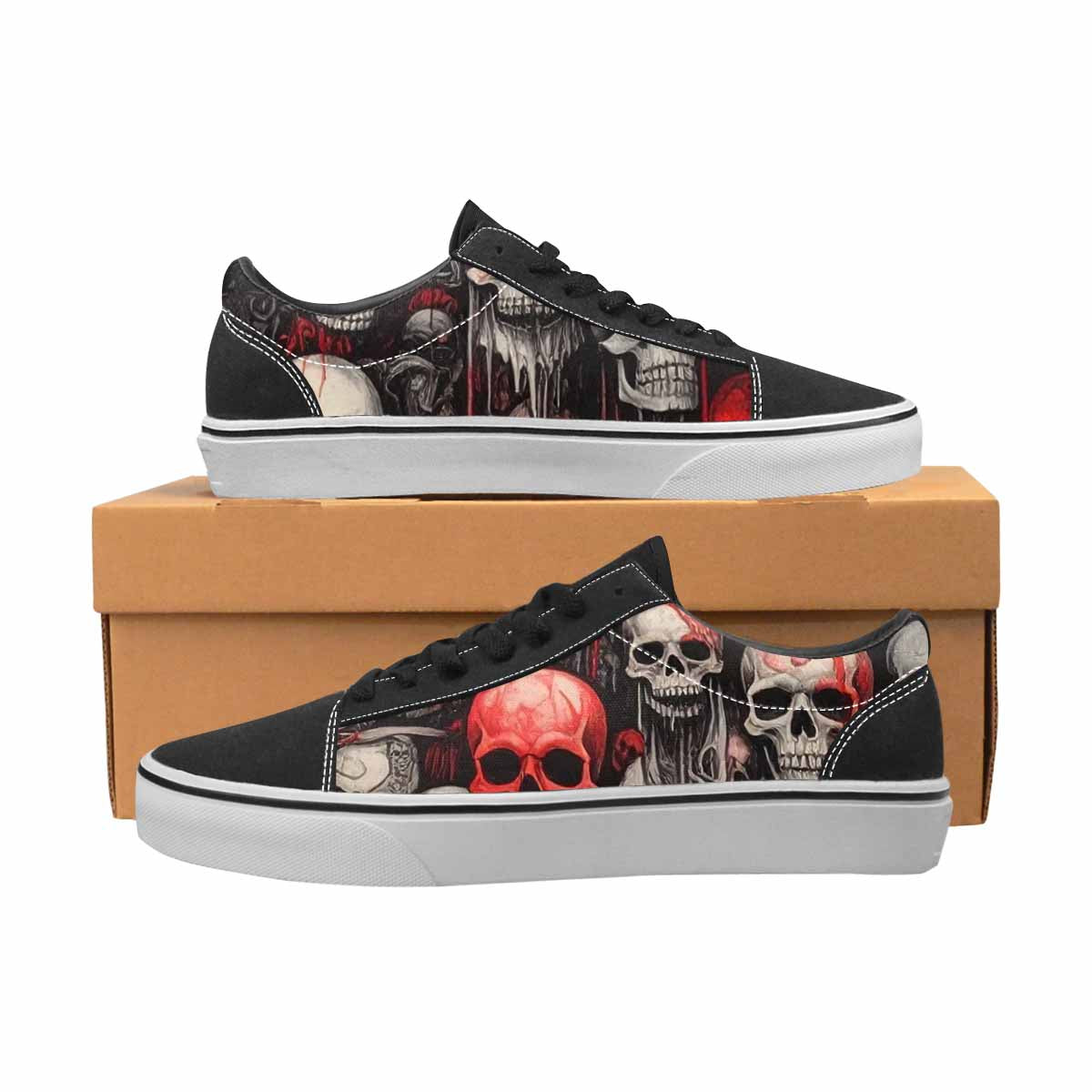 WOMEN'S Skulls (general) Lace-Up Canvas Aesthetic Custom Shoes