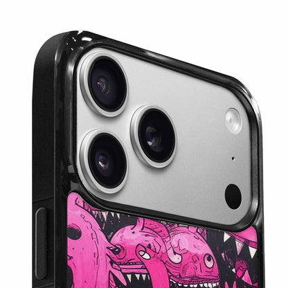 iPhone 17 Pro Case — Black Pink Ink Monsters General Cartoon, Custom Made Phone Cover