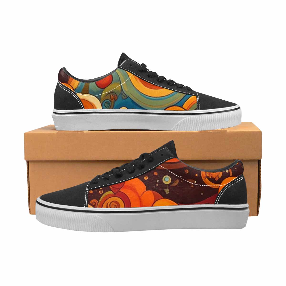 MEN'S Groovy 70S Peace Canvas Lace-Up Cottagecore Custom Shoes