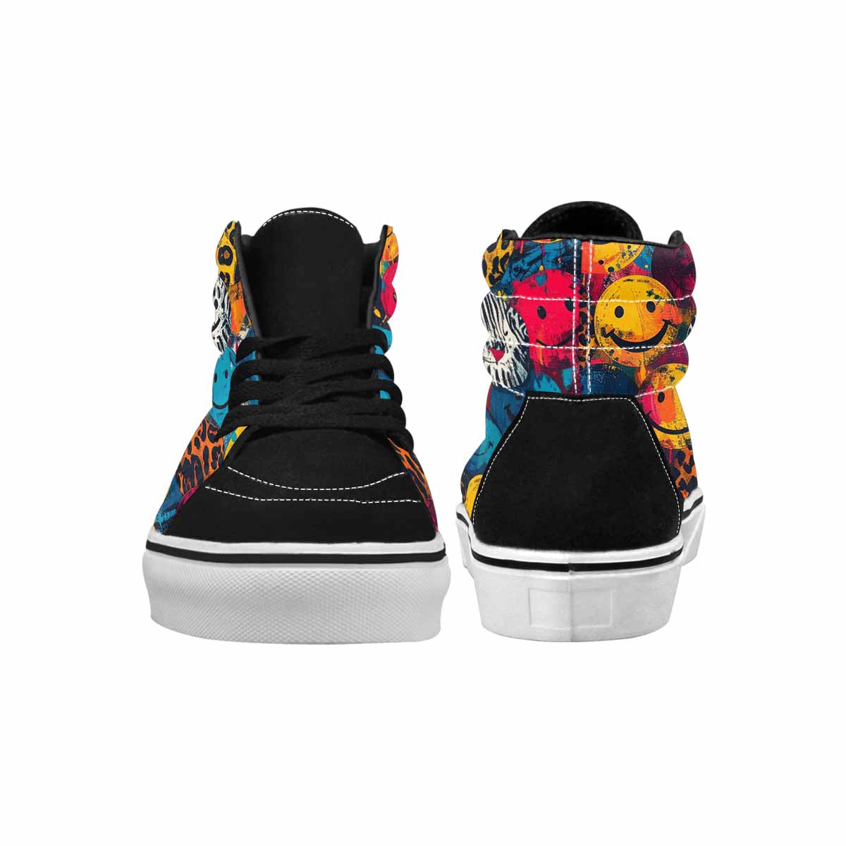 MEN'S Smiley Faces High Top Canvas Neon Fantasy Shoes