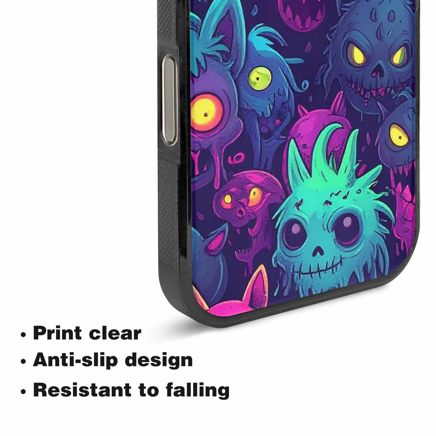 iPhone 16 Pro Max Case — Mixed Toxic Glow Creature Pattern Hundreds, Personalized Phone Case