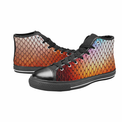 WOMEN'S Dark Snake Print High Top Canvas Aesthetic Shoes