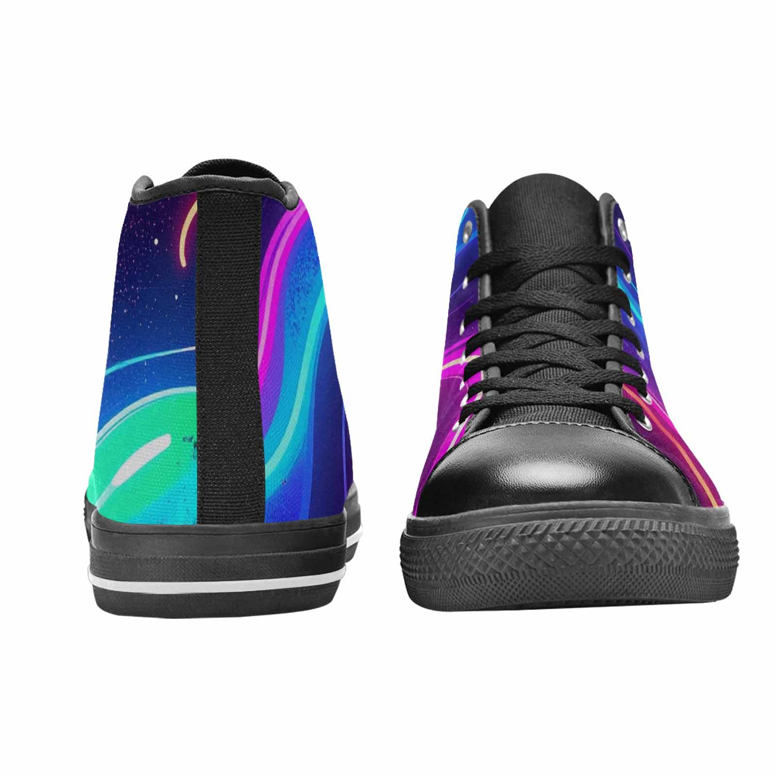 WOMEN'S 80S Neon Cartoon High Top Canvas Surreal Custom Sneakers