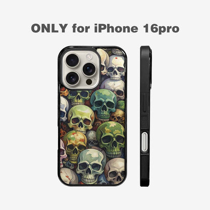iPhone 16 Pro Case — Skulls Pattern Hundreds Of Sma, Custom Designed Case Cover