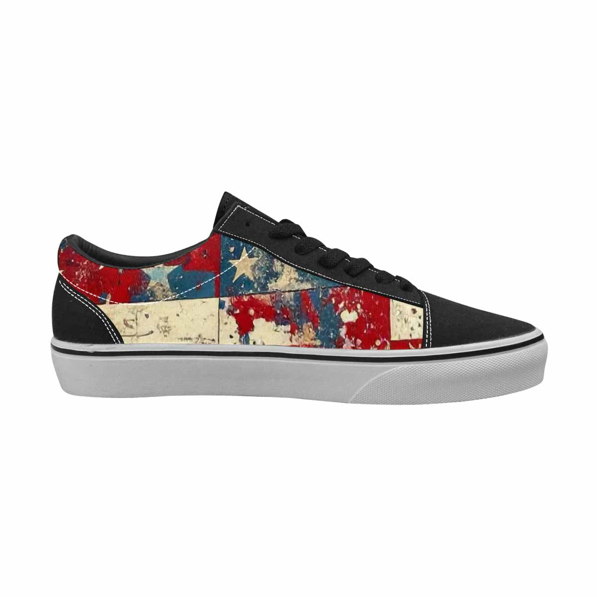 WOMEN'S American Flag Stars Canvas Lace-Up Aesthetic Shoes