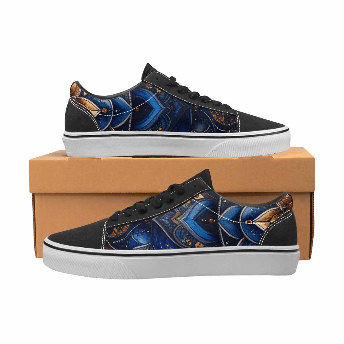 WOMEN'S Mandala Medallion Lace-Up Canvas Vivid Custom Sneakers