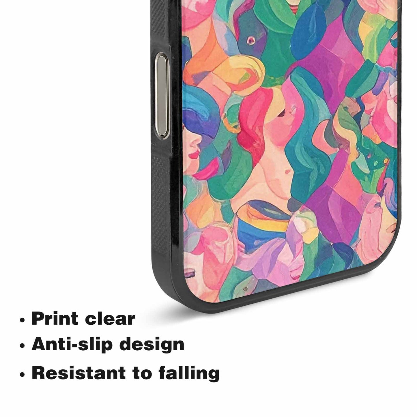 iPhone 16 Pro Max Case — Polysexual Flag Color Theme Small Rainbow, Custom Designed Case Cover