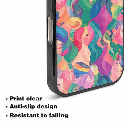 iPhone 16 Pro Max Case — Polysexual Flag Color Theme Small Rainbow, Custom Designed Case Cover