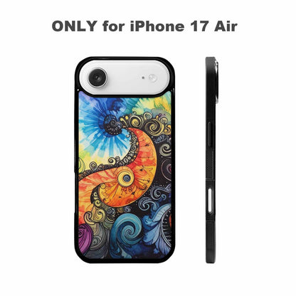 iPhone 17 Air Case — Tie Dye Swirls Black White Tie, Personalized Phone Case