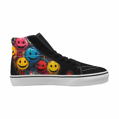 MEN'S Smiley Faces High Top Canvas Wallpaper Art Custom Sneakers
