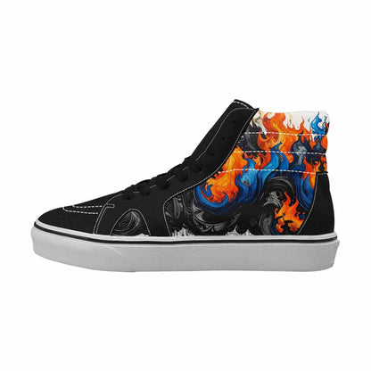 MEN'S Flame Burst High Top Canvas Vibrant Chaos Sneakers