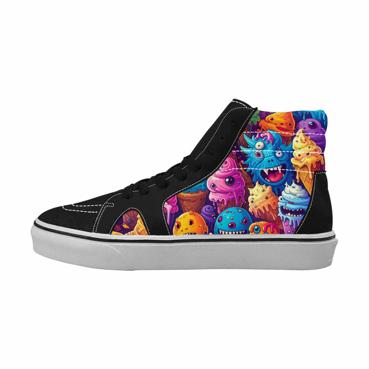 MEN'S Melting Ice Cream Monster High Top Canvas Dreamlike Shoes