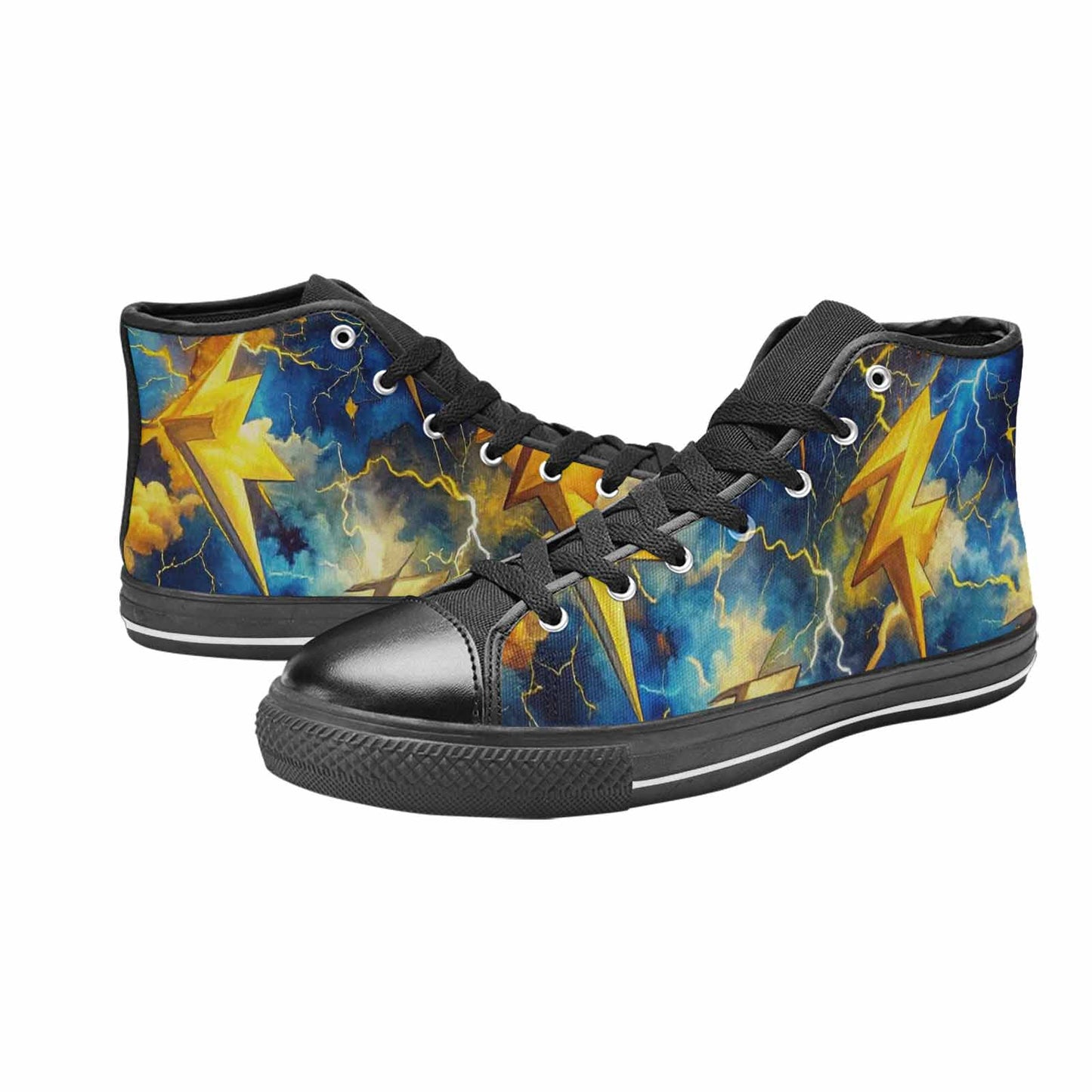 WOMEN'S Lightning Bolt High Top Canvas Cottagecore Shoes