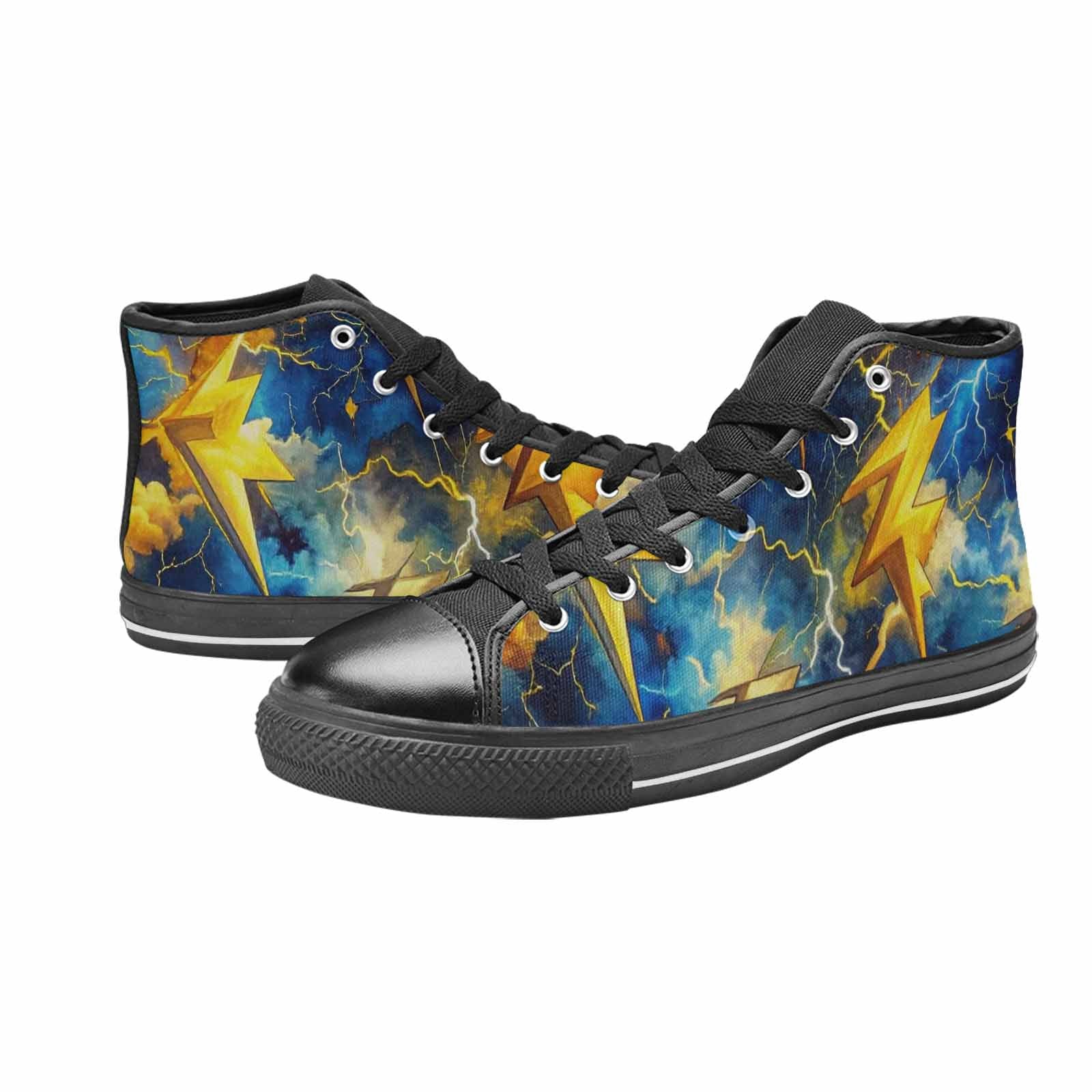 WOMEN'S Lightning Bolt High Top Canvas Cottagecore Shoes