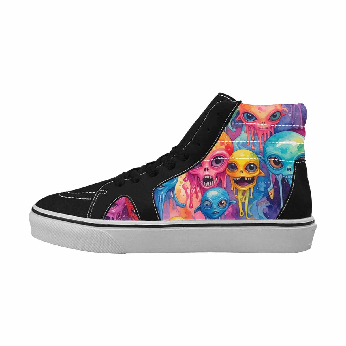 MEN'S Aliens  Tie Dye High Top Canvas Melting Art Sneakers