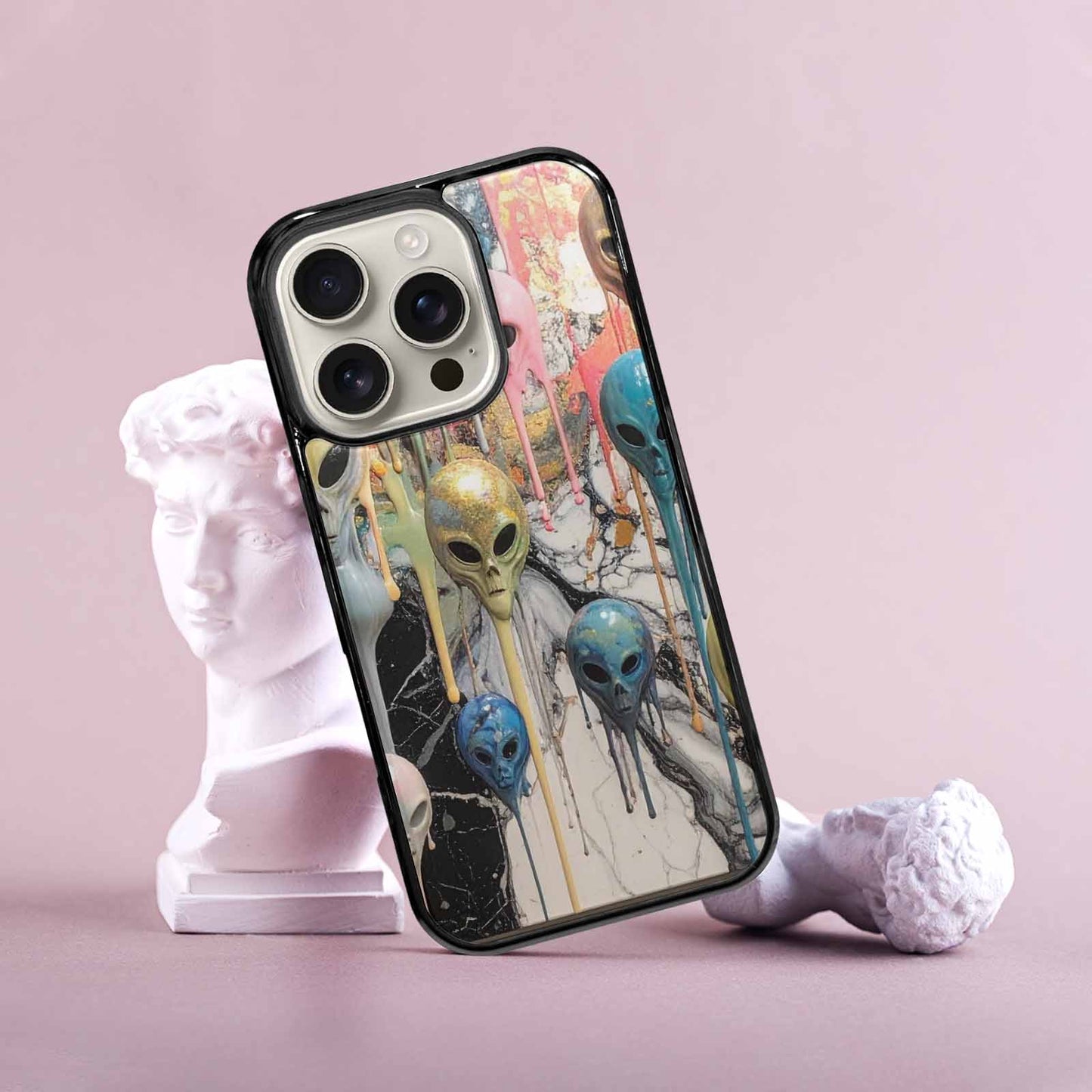 iPhone 16 Pro Case — Aliens Marblemelting Aliens Pa Eif, Custom Art Phone Cover