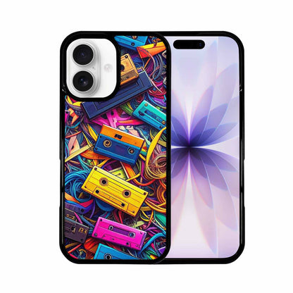 iPhone 17 Case — Retro Cassette Tape Pattern Retro Vintage, Personalized Phone Case