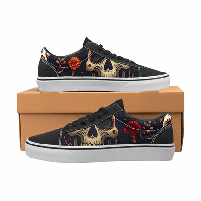 MEN'S Mushrooms And Skulls Canvas Lace-Up Vivid Custom Shoes