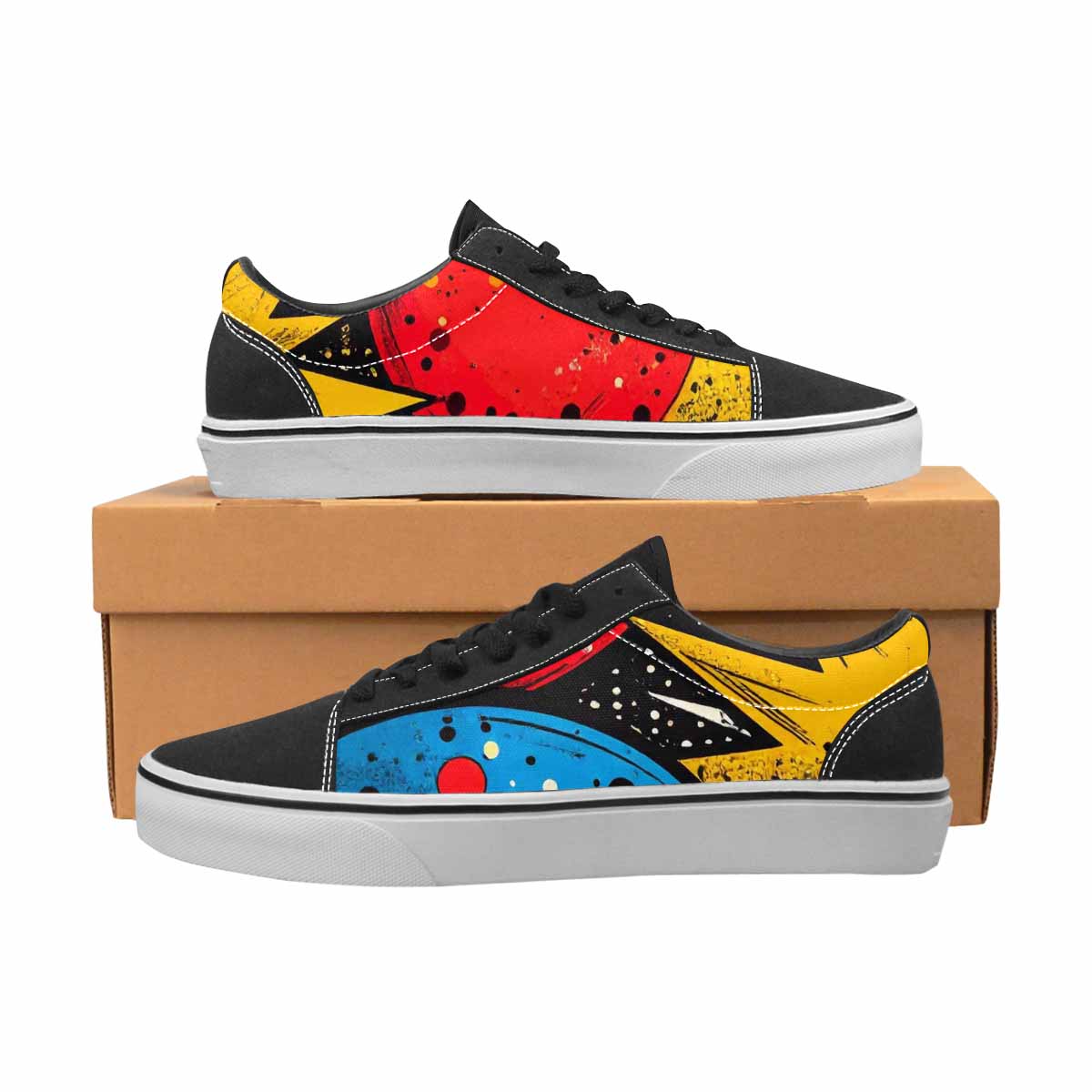 WOMEN'S Comic Book Halftone Canvas Lace-Up Y2K Sneakers