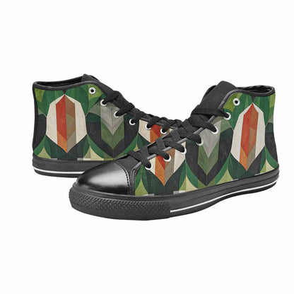 MEN'S Aromantic Flag Color High Top Canvas Vibrant Chaos Custom Shoes