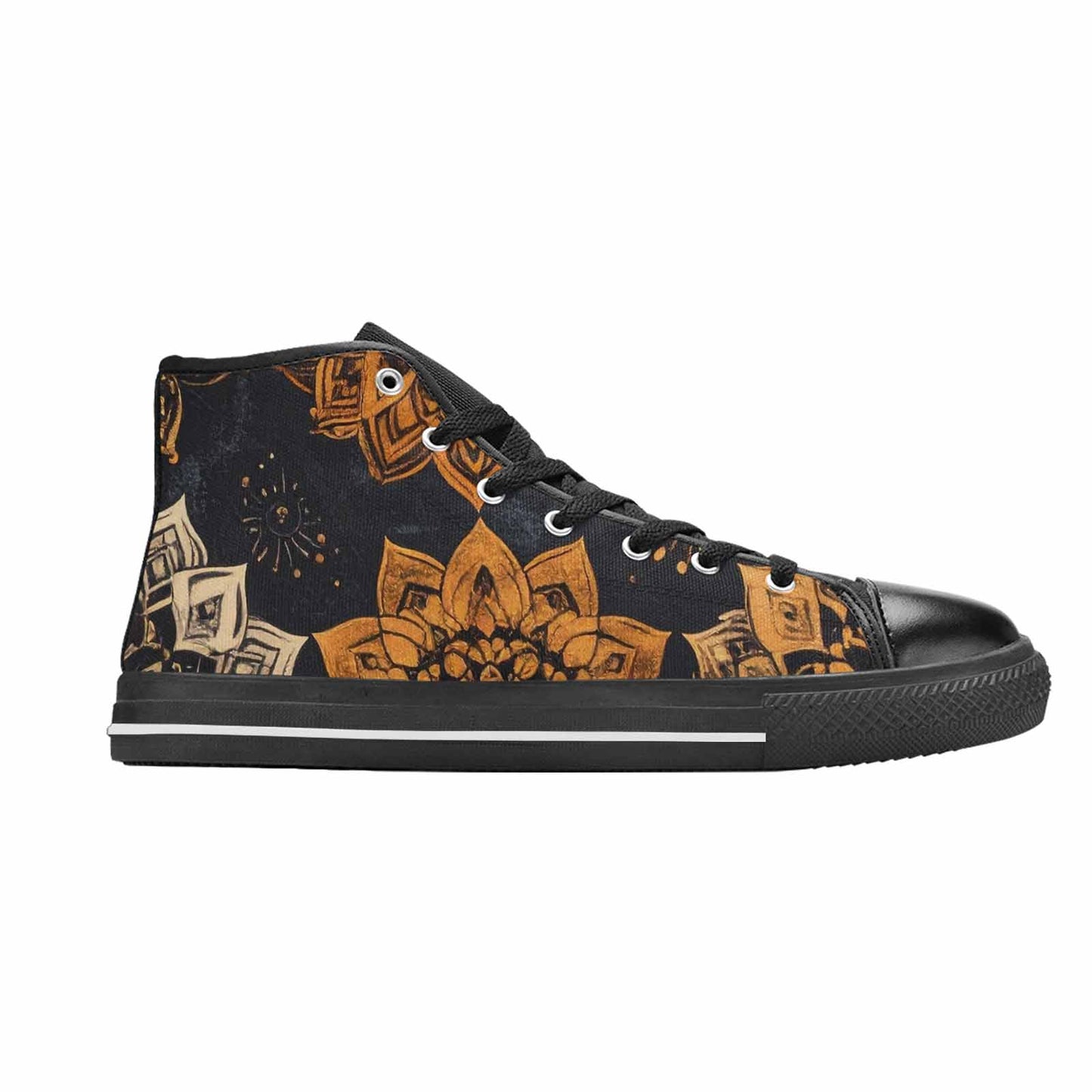 WOMEN'S Mandala High Top Canvas Wallpaper Art Shoes