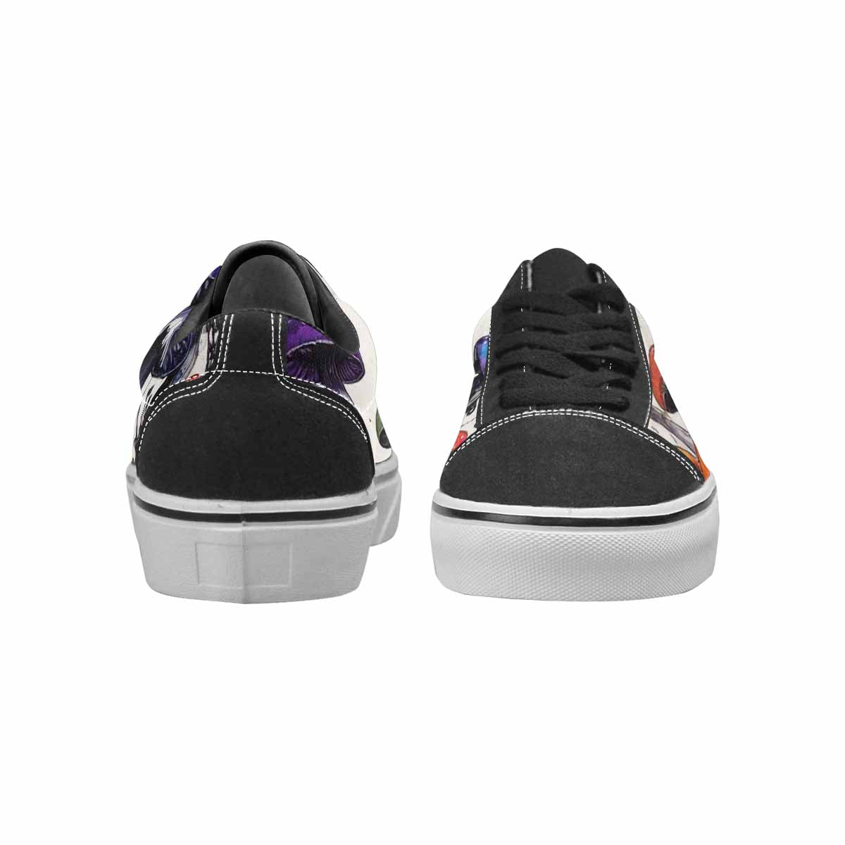 WOMEN'S Rainbow Drip Mushrooms Lace-Up Canvas Cottagecore Sneakers