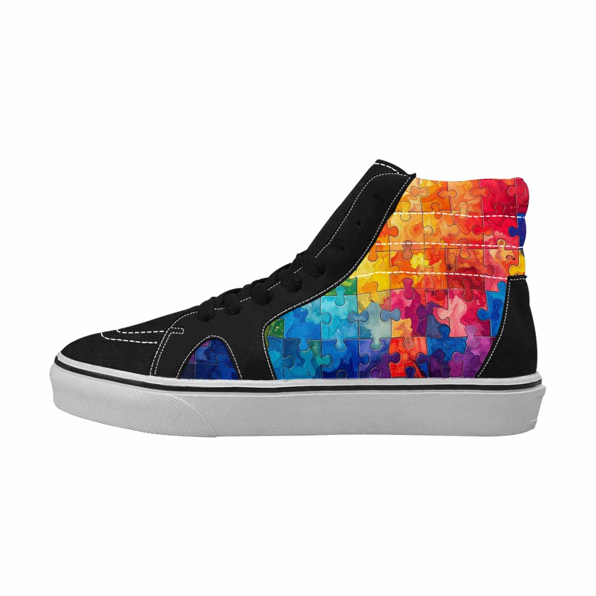 MEN'S Autism Puzzle Pieces High Top Canvas Y2K Custom Shoes