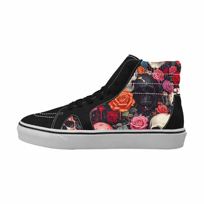 MEN'S Skulls Roses Skulls Roses High Top Canvas Aesthetic Custom Shoes