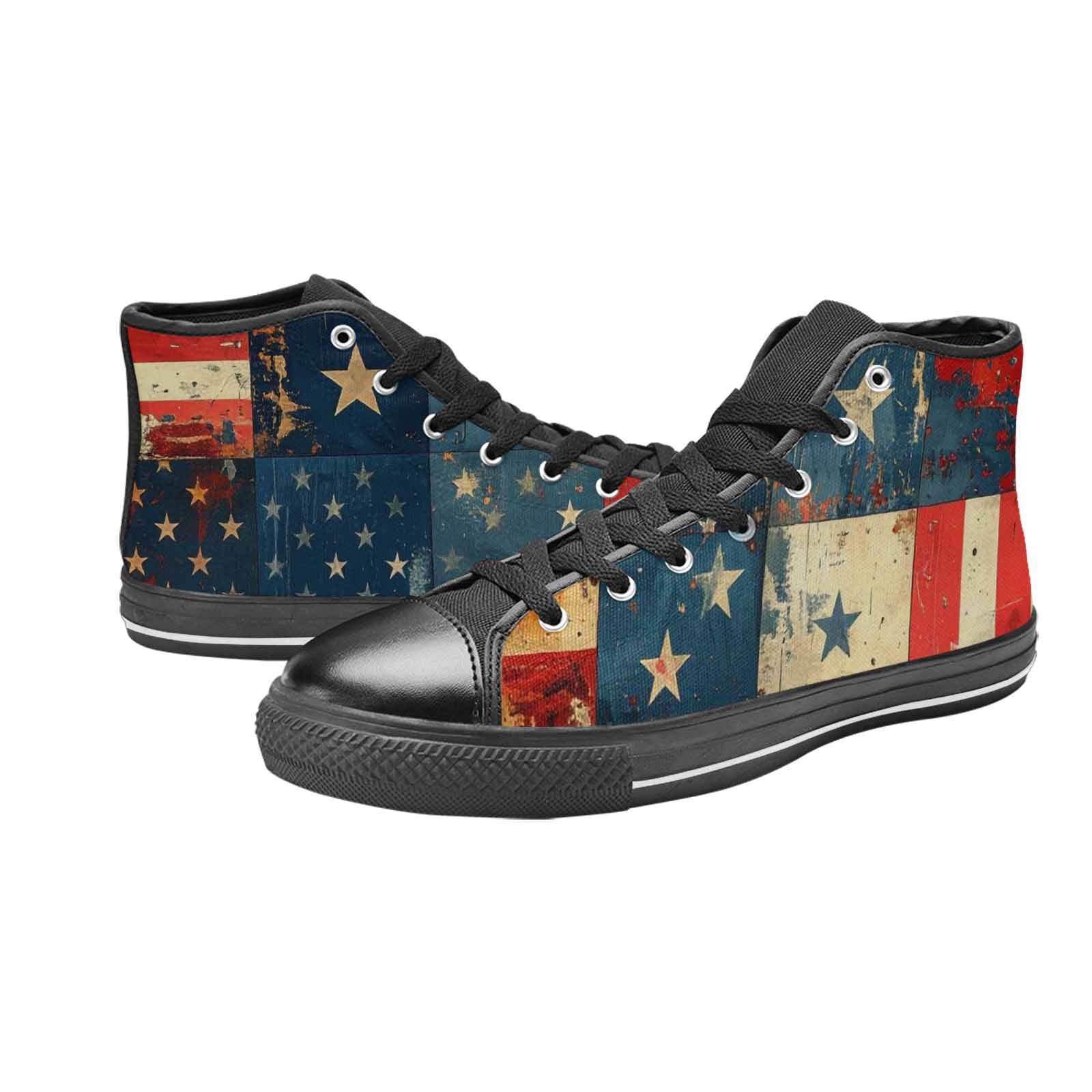MEN'S American Flag Stars High Top Canvas Grunge Sneakers